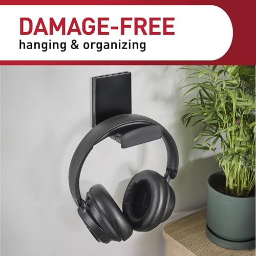 Image of Command Headphone Hanger, Black, 1 Hook, 4 Large Strips