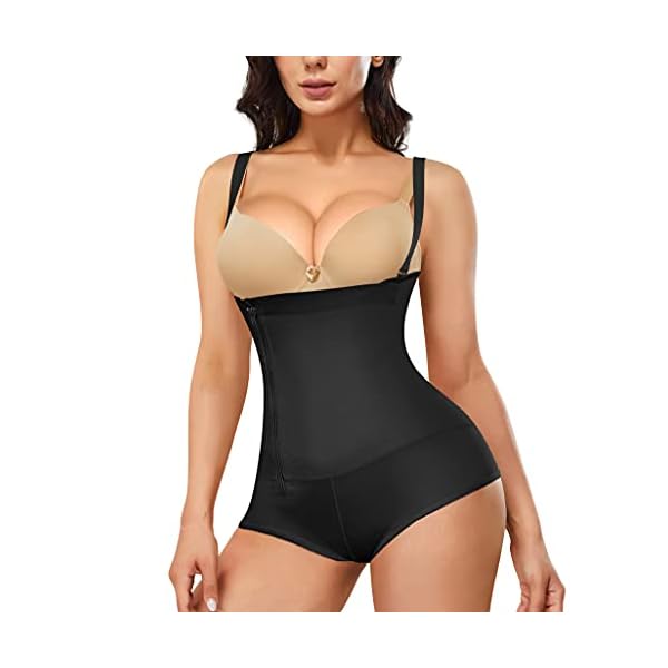 RDSIANE-womens-shapewear-bodysuit-Latex-Waist-Trainer-Full-Body-Shaper-Zipper-Tummy-Control-Corset-Stomach-Body-Girdles RDSIANE Shapewear Bodysuit for Women Latex Waist Trainer Full Body Shaper Zipper Tummy Control Corset Stomach Body Slimming Girdles (Black, Medium)