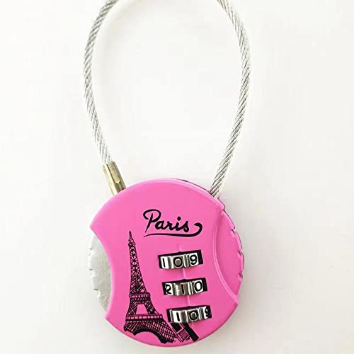 Cadenas à code 3 chiffres rose pour valise et tiroir de bureau