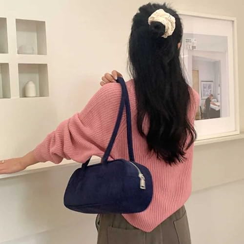 Small niche design suede long bag, fashionable and versatile, vintage suede hand-held shoulder bag3