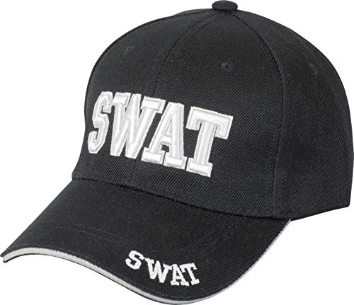 Tiendas LGP  Barbaric  Gorra Bordada SWAT, Talla única. con Presilla de adaptación, Color Negro