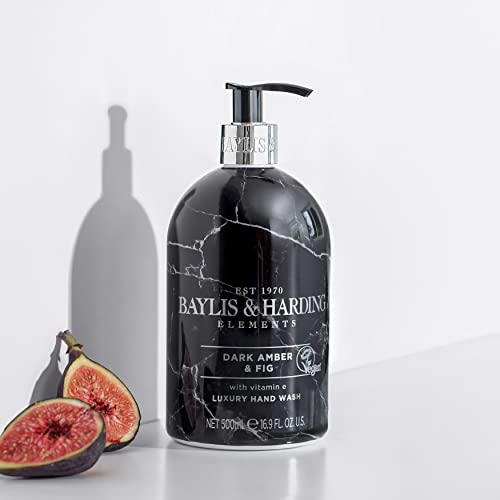 Baylis & Harding Dark Amber & Fig Elements Hand Wash, 500 ml (Pack of 1) - Vegan Friendly