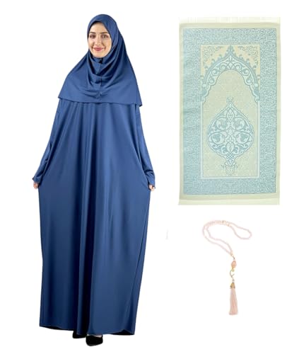 Prien Robe Longue De Priere Pour Femme Avec Tapis De Hijab, Vetement Pour Femmes, Abaya Islamique, Robe Musulman (FR/ES, Alpha/lettres, Taille unique, Taille normale,...