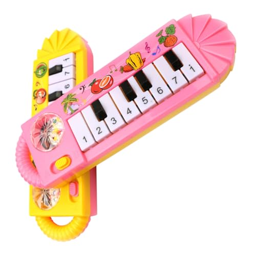 POPETPOP 2個 幼児用ポータブル鍵ミニ電子ピアノおもちゃ 音感と集中力を育む知育 歳向け 素材使用 小型携帯可能ベビーキー ランダムカラー