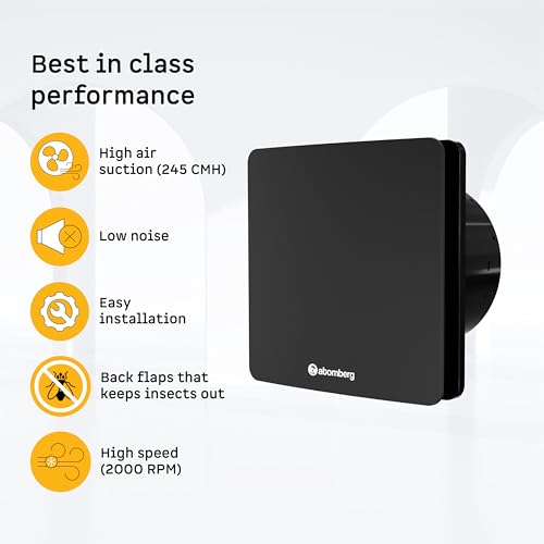 Image of atomberg Studio Exhaust Fan 150mm (6 Inches) | BLDC Motor | 6.8W| Low Noise | 2000 RPM| Ideal for Bathroom,Kitchen | Easy to Clean | Installation-Round Cut (153mm) | 2 Years Warranty | (Matte Black)