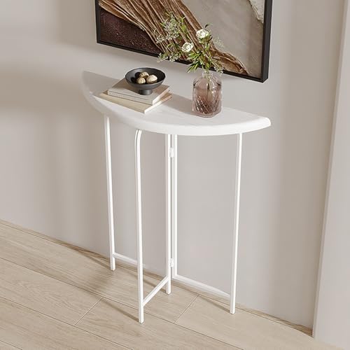 Mesa consola de madera maciza y hierro para sofá de sala de estar o entrada de casa 2