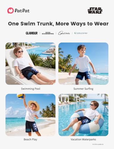 Image of Disney Stitch Spiderman Star Wars Cars Toy Story Mickey Boy Swim Trunks UPF50+Swim Shorts Compression Liner & Quick-Dry 6M-9Y