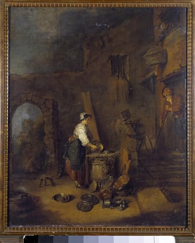 Murales L'ecauceuse Jean Antoine Watteau: lienzo de alta definición