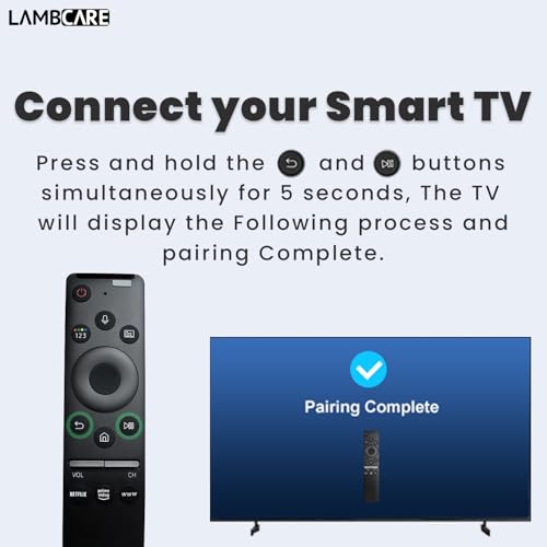 Image of Lambcare Voice Remote Compatible for Samsung Smart TV QLED UHD Frame Curved Solar 4K Q60 Q70 Q80 Q90 8 Series 9 Series TU8000 AU8000 Voice Remote Control Replacement 1 Pc