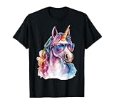 Cute Unicorn wearing Sunglasses Funny Graphic T-Shirt