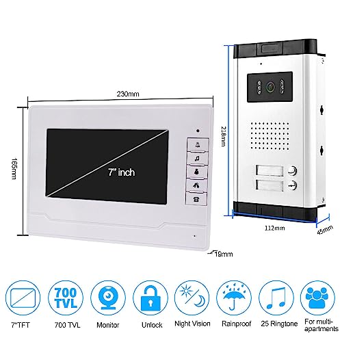 Uoweky Kit Sistema Citofono Controllo Accessi