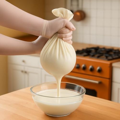 Image of Masala Potli Multipurpose Strainer Bag 100% Cotton Cheesecloth Yogurt Maker Nut Milk Bag Cold Brew Coffee Filter Hung Curd Cloth Reusable Eco-Friendly Kitchen Strainer (4)