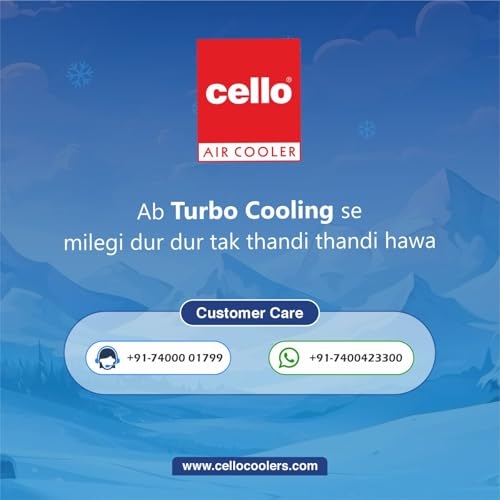 Image of CELLO Magnum 125 Litres Heavy Duty Vertical Commercial Air Cooler With 21 inch Fan | High-Density Honeycomb Cooling Pads, Auto-Fill Water Technology | Long Life Air Cooler For Indoor, Outdoor, Warehouses