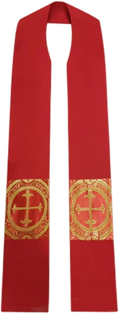 BLESSUME Church Pastor Chasuble Stole with Cross Pattern
