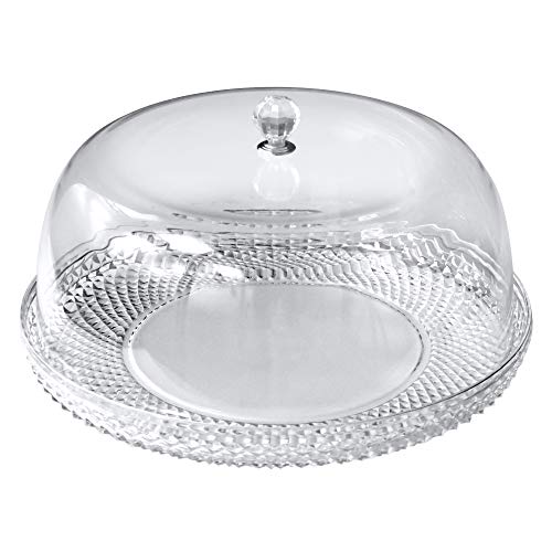 Amazing Abby - Kate - 12-Inch Acrylic Cake Plate With Dome, Plastic Cake Stand With Cover, Serving Platter With Lid, Bpa-Free And Shatter-Proof, Perfect For Display, Party, Entertaining, And More #TOP4