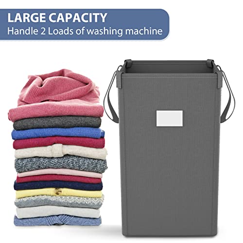 Mcleanpin 210L Laundry Hamper With Washable Laundry Bags, Dirty Clothes Hamper Baby Nursery, Foldable Laundry Hamper Dorm Laundry Basket For College,Grey #TOP5