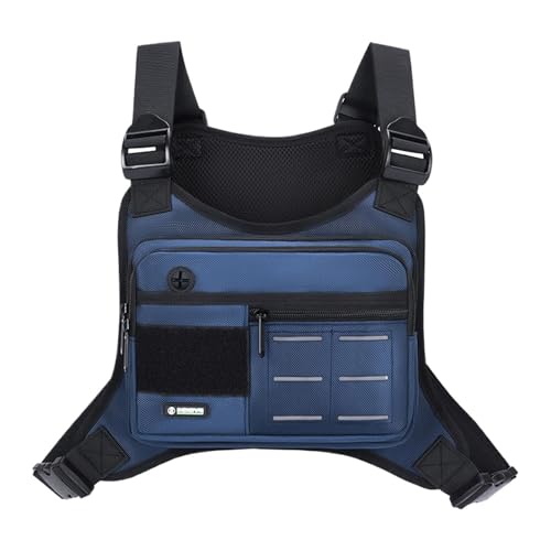 de Pecho para Hombre | Riñonera Grande Ajustable Tipo Chaleco y Cartera para el Aire Libre,Cartera de Pecho - para Viajes, Running, Senderismo, Gimnasio, y Trabajo