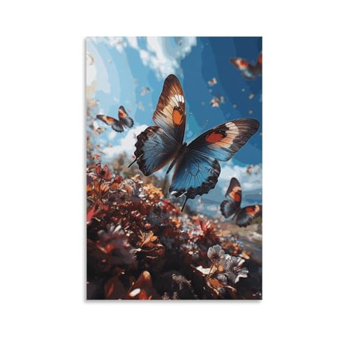 Toile papillons colorés haute définition pour déco murale