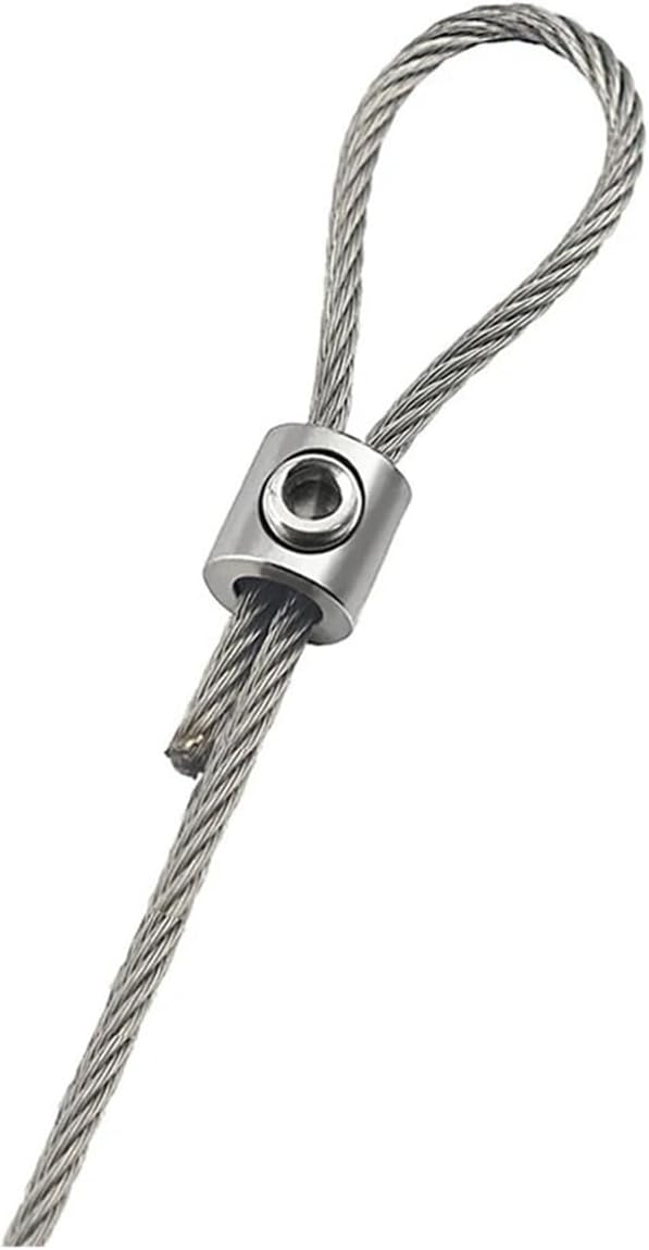 0.8-2mm Steel Wire Rope Clamp Stainless Cable Copper Metal Hanging Clip Adjustable Screws Fixed Hardware Accessories(N-100PCS)