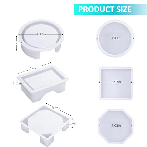 Demorex SM-18PACK 18 Pcs Coaster Resin Molds Silicone thumb #1
