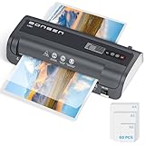BONSEN Laminiergerät A4 mit Never Jam Technologie, 60 Laminierfolien (30 x A4, 15 x A5, 15 x A6), Präzise NTC Temperaturkontrolle, Schnelllaminierung für Zuhause, Schule, Büro, L3401