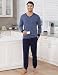 Bresdk Schlafanzug Herren Lang Winter Pyjama Set Männer Warm Nachtwäsche Hellblau M