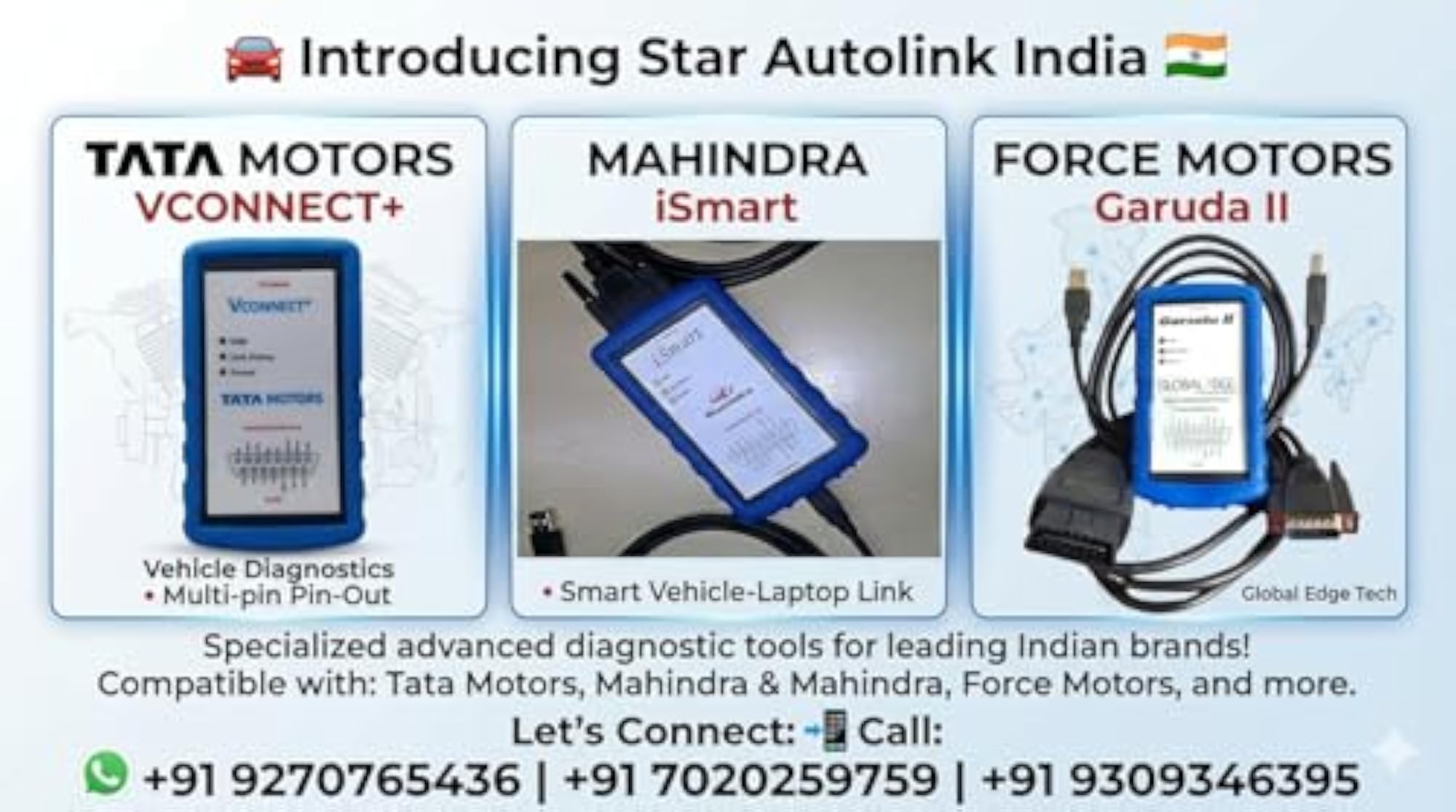 Mahindra Garuda OBD2 Ismart Cable ECU Scanner