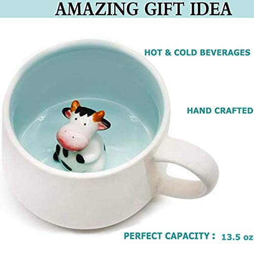 Taza de cerámica con diseño de vaca para niños miniatura 5