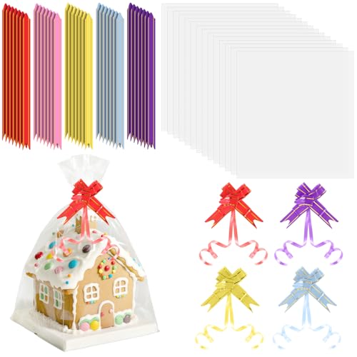 Sacs cadeaux en cellophane transparent 45x50cm emballages paniers garnis