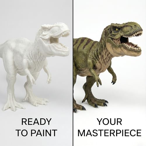 Image of Unscroo DIY 3D Model Painting Kits - Dinosaurs, Ice Age Animals & Unicorns - 3D Printed Art & Craft Hobby Gift for Kids, Teens & Adults - Return Gift Sets (T-Rex Single)