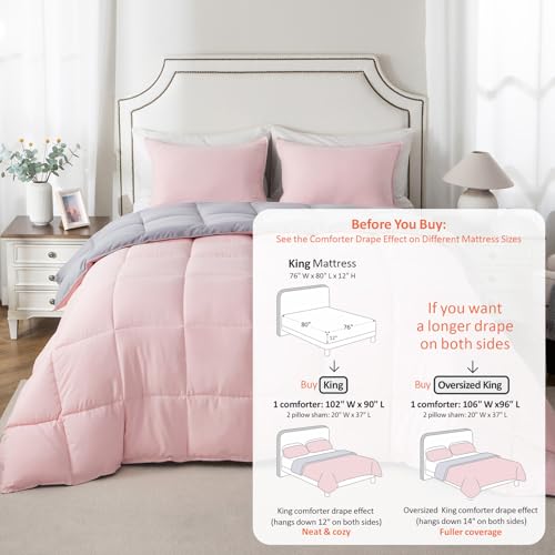 Image of KASENTEX King Comforter Set, Reversible, Goose Down Alternative, All Season