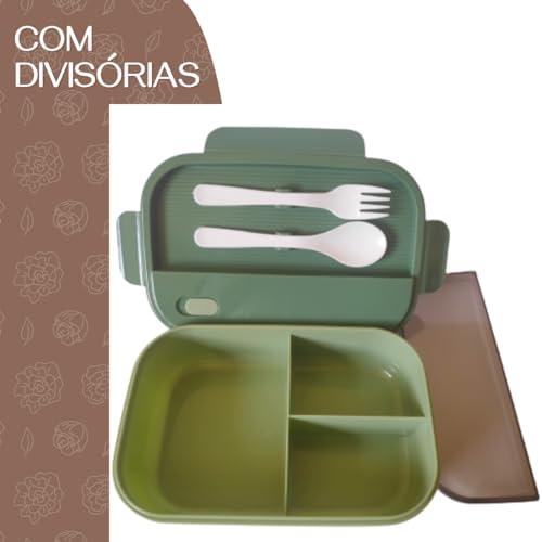 Marmita Marmitex Marmiteira Termica Fitness Talheres Pote Divisoria Lancheira Saudavel Trabalho Acad