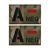 O- Blood Type Reflektierender Patch – Taktisches Nylon-Emblem, militärisches Erste-Hilfe-Abzeichen für Airsoft & Kriegsspiele, Haken & Schlaufe, 2er-Pack – Camouflage-Design für Notfallbereitschaft