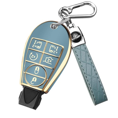 Coque de clé Dodge en TPU souple bleu | Protection premium pour Jeep et Ram