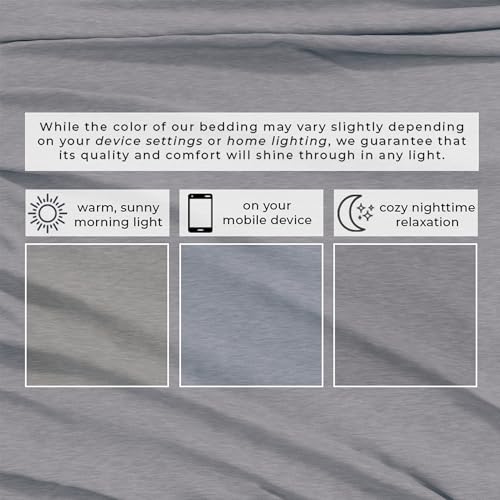 Image of Great Bay Home Cotton Jersey Knit Full Sheet Set - Ultra-Soft, Stretchy, Heathered Melange Bed Sheets - Cozy, Soft T-Shirt Sheet & Pillowcase Set (Sky Blue)