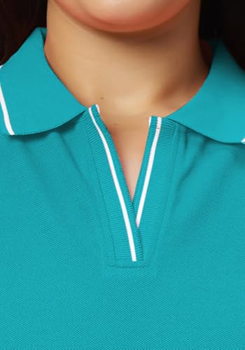 Image of Wear Your Opinion Women's Plus Size Soft PQ Polo Collar Neck Tipped Tshirt Dress