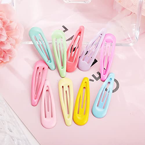Fhjewe Hair Clips Colorful Hair Barrette 10 Candy Colors No Slip Metal Cute Snap Hair Clips For Girls, Toddlers, Kids - 2 Inch, 30Pcs #TOP3