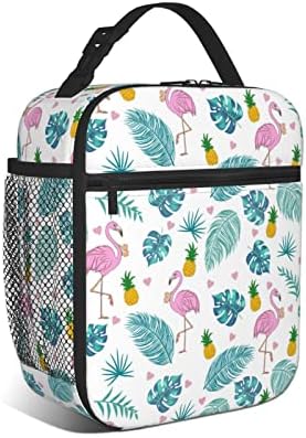 cuesr Flamingo Lunch Box Kids Girls Insulated Cooler Thermal Cute Lunch Bag Tote for School