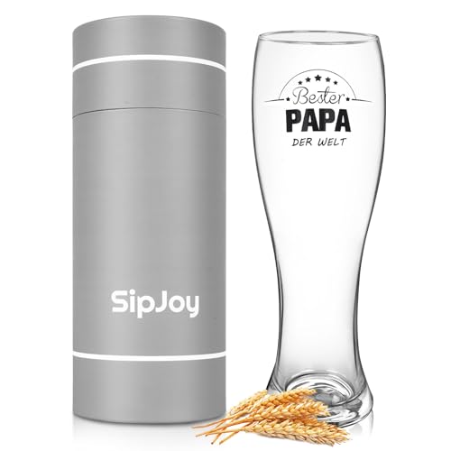 Vatertagsgeschenk für Papa Weizenglas mit Gravur Bester Papa der Welt Bierglas Geburtstagsgeschenk für Vater Weihnachtsgeschenke für Vater Personalisierte Geschenke für Vater