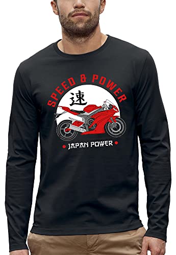T-shirt manches longues Japan power pour homme adepte de moto sportive et de road trip