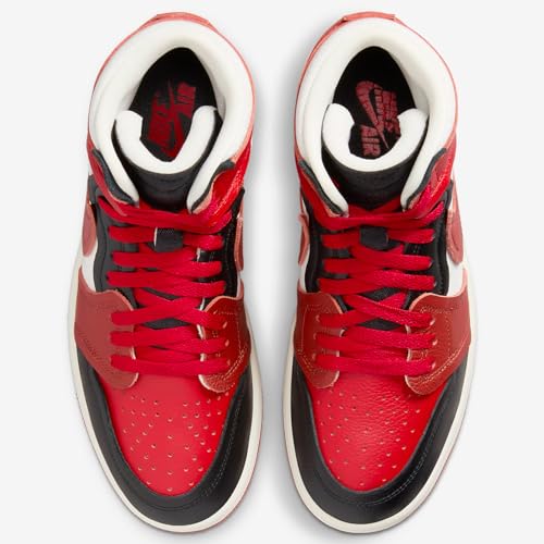 NIKE Air Jordan 1 High Method of Make Women's Shoes (FB9891-600, Sport RED/Black/SAIL/Dune RED) Size 10.5