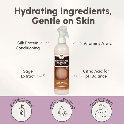 Image of Best Shot Scentament Spa Botanical Body Splash, Body Spray Conditioner for Pets, Cat and Dog Cologne Spray, Alcohol-Free, Ready To Use, Cinnamon Spice, 8 Oz.