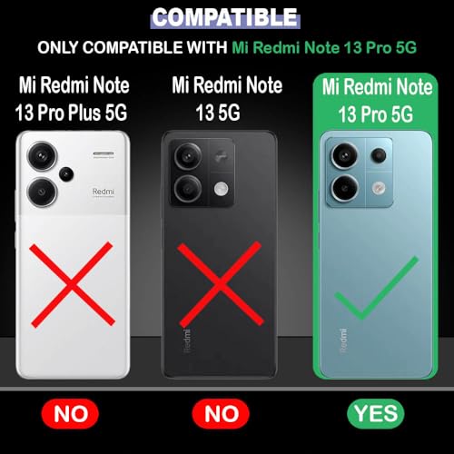Image of AIBEX Compatible for Redmi 13 Pro 5G Flip Cover Leather Finish | Inside TPU with Card Pockets | Wallet Stand | Complete Protection Flip Case - Black
