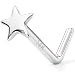 Body Candy 14k White Gold Star L-Shaped Nose Ring 18 Gauge