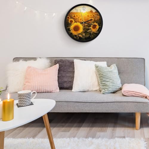 Grande horloge murale numérique décorative avec motif de fleurs - 6