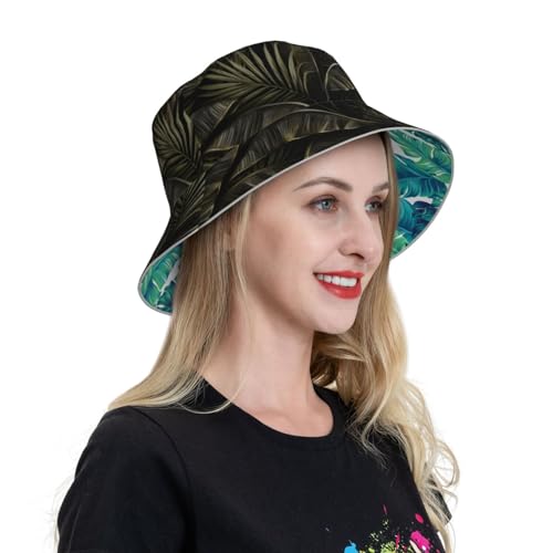 Image of Bucket Hat Beach Summer Sun Hat Reversible Fisherman Hats Double Sided Wearing for Women Men Boys Girls