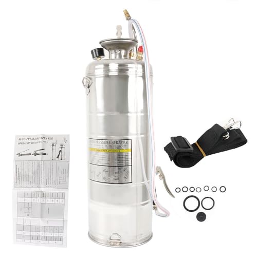 LiGuVCY Heavy Duty Stainless Steel Sprayer, 3.5 Gallon Pump Sprayer, 14L Stainless Hand Pump Sprayer for Lawn, Garden Watering, Floor Cleaning (20 Wand & 3FT, Silver) by LiGuVCY - Used condition - US$68.42