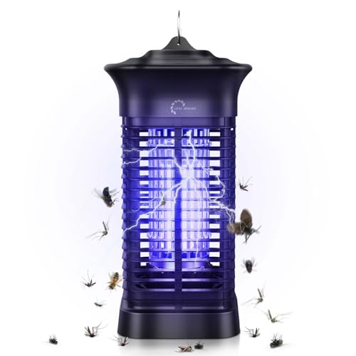 Lampe Anti Moustique UV Tue Mouche Electrique 15W, 360 ° UV Tueur Piège à Moustique Destructeur d' Insectes Attrape Mouches Répulsif pour Intérieur Extérieur Jardin Terrasse Camping