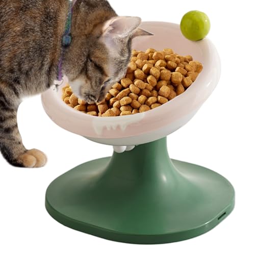 Dgayaeic 高架ドッグボウル、キャットフードボウル, 屋内用に盛り上がった猫のボウル, ウィスカーフレンドリーフィーダースタンド、調整可能な高さ、アパートの家のためのかわいいペットフード料理