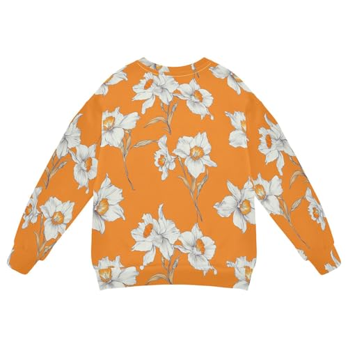JUNZAN Safari Narcissus Orange Little Girls Sweatshirt Hoodie Crewneck Outerwear for Kids Camping 4T2